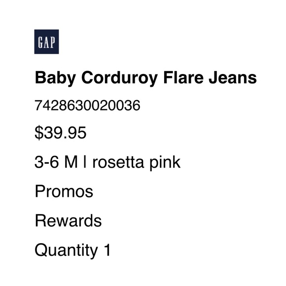 Pink Corduroy Flare Pants 3-6 Months - Picture 8 of 8